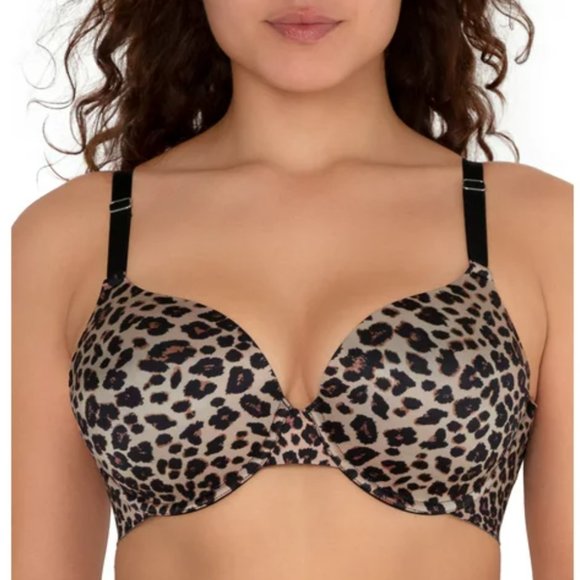 Secret Treasures Women's 34D Back Smoothing T-Shirt Bra Light Lined Leopard NWT - Picture 1 of 11